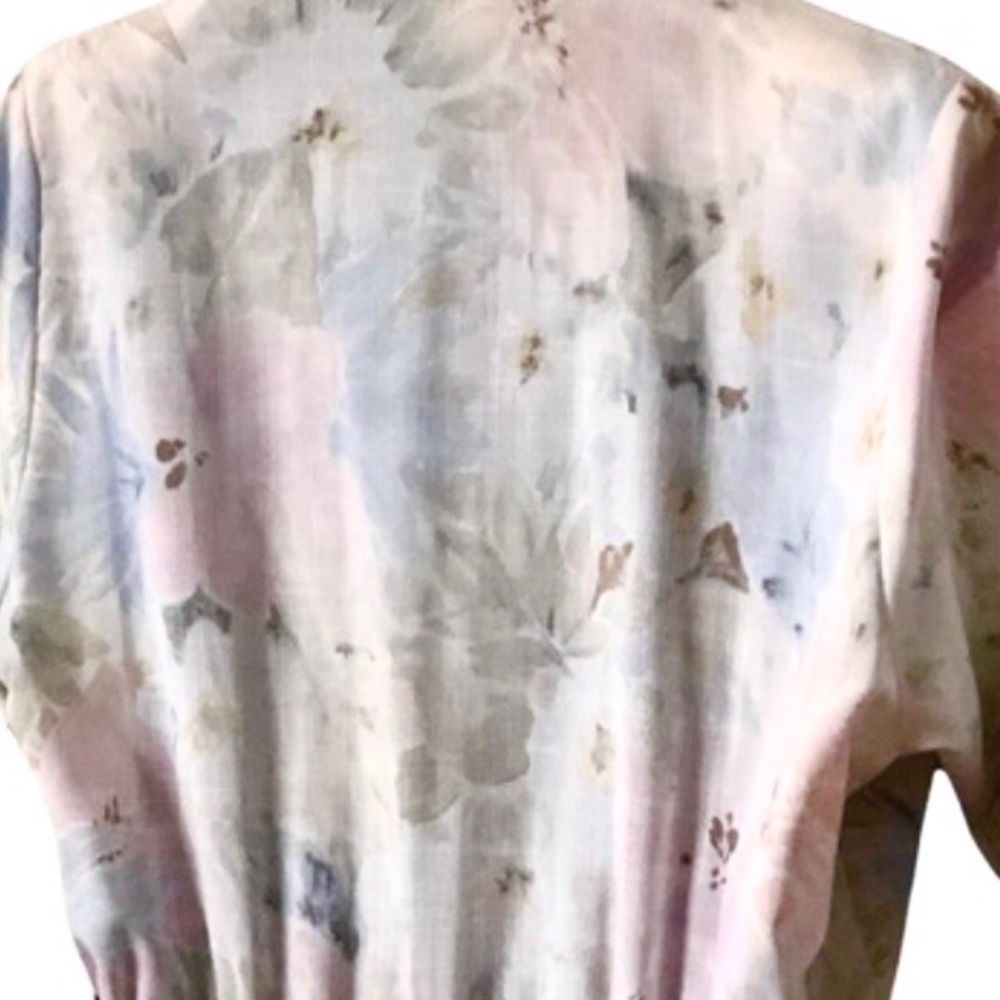 Vintage Women’s Pastel Blue Pink and Green Shirtwaist Dress Size - Picture 4 of 12